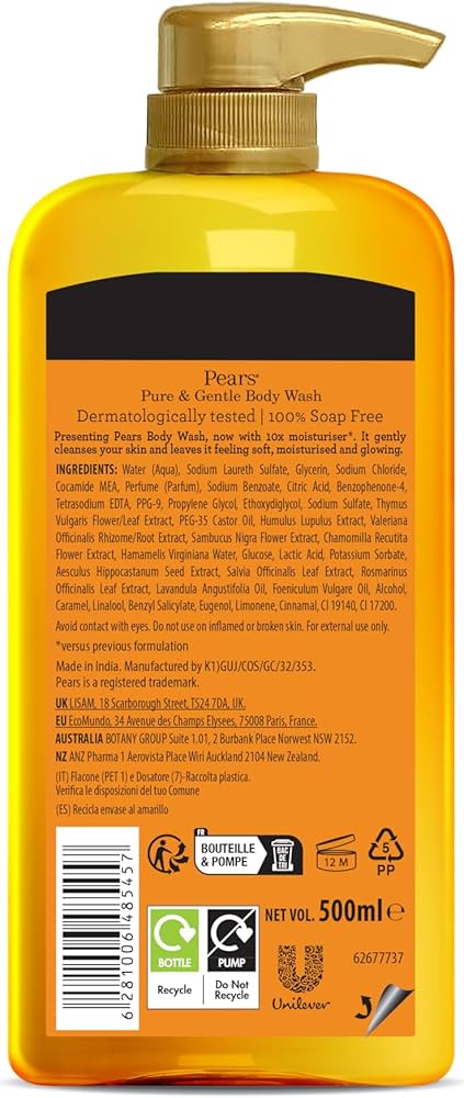PEARS BW 500ML - NATURAL OILS