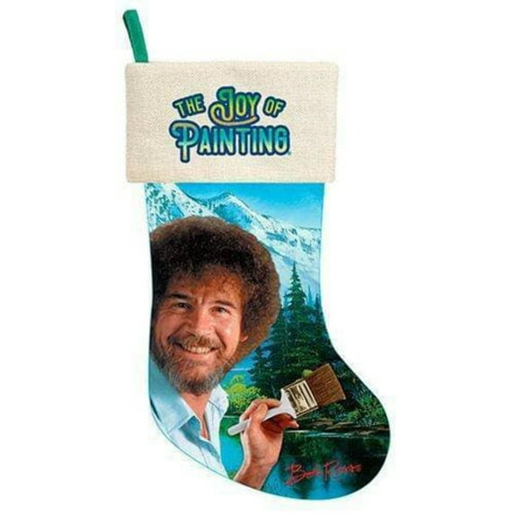KSA Pack of 4 Blue and White Bob Ross Christmas Stockings 9