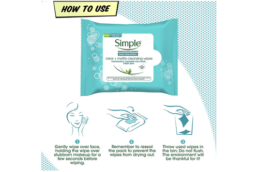 SIMPLE 25 CT - FACIAL WIPES DAILY DETOX