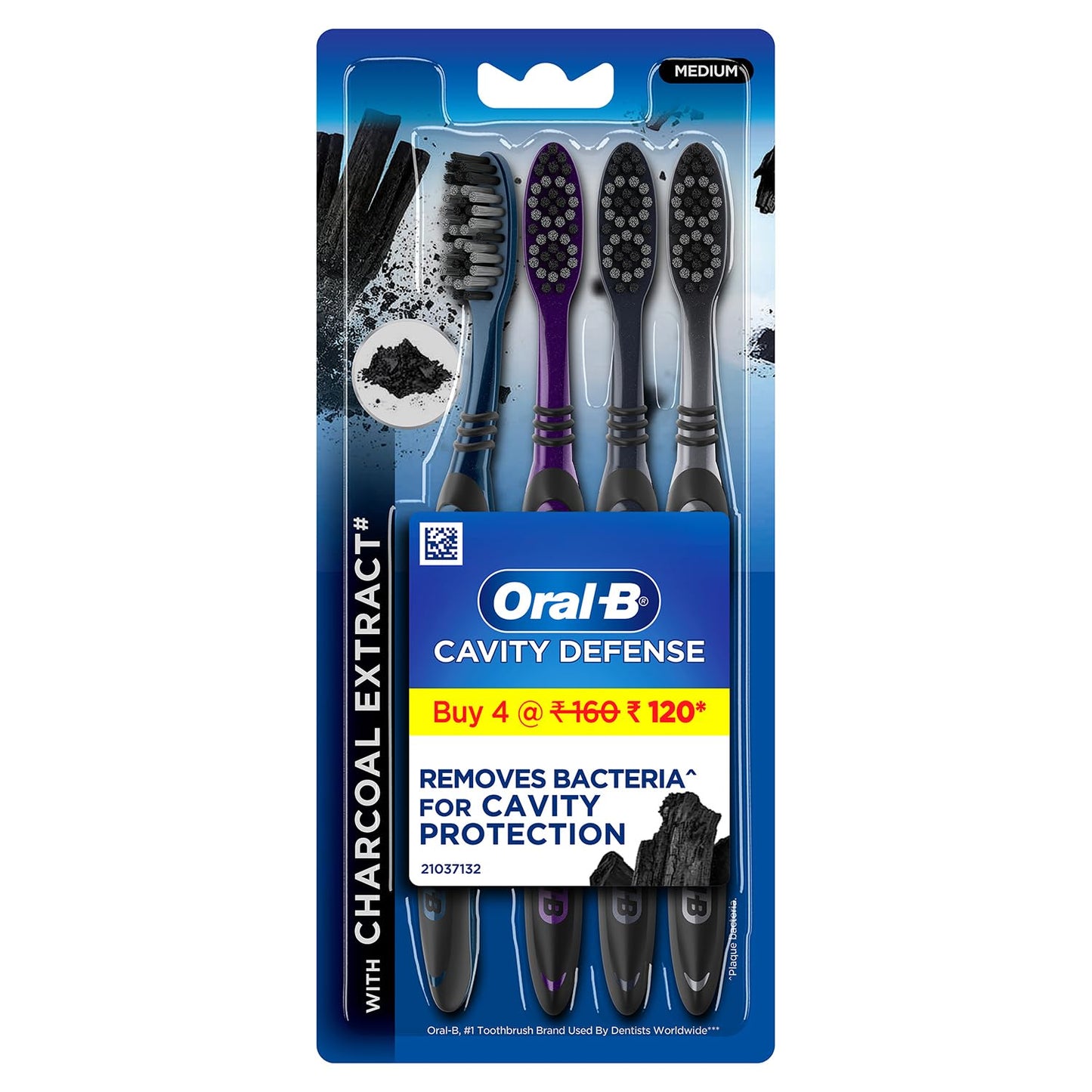 ORAL-B CAVITY DEFENSE CHARCOAL 4PK