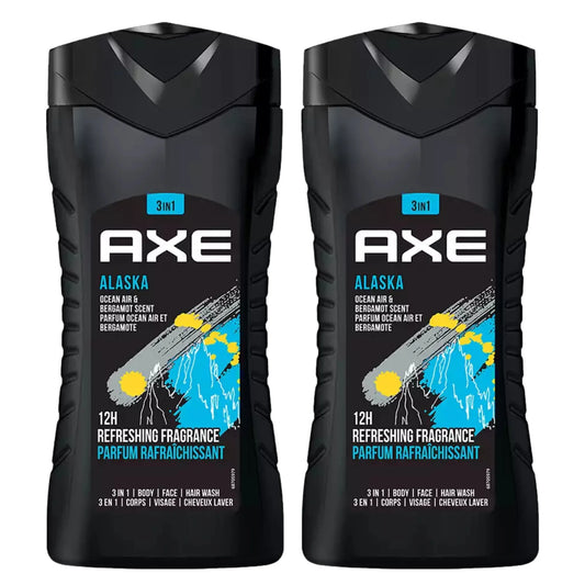 Axe Alaska 3 In 1 Body, Face & Hair Wash For Men, 400 ml Each (Pack of 2)