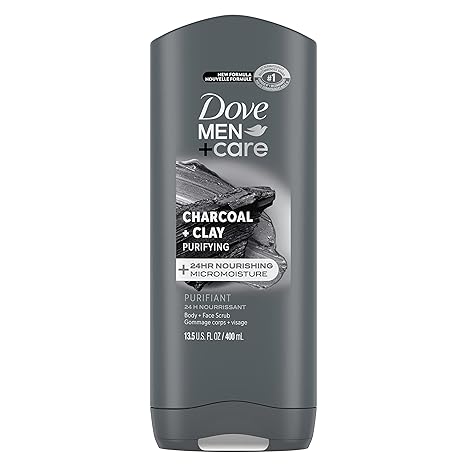 Dove Men+Care Elements Body Wash Charcoal+Clay Effectively Washes Away Bacteria While Nourishing Your Skin 13.5 oz