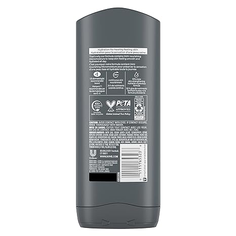 Dove Men+Care Elements Body Wash Charcoal+Clay Effectively Washes Away Bacteria While Nourishing Your Skin 13.5 oz