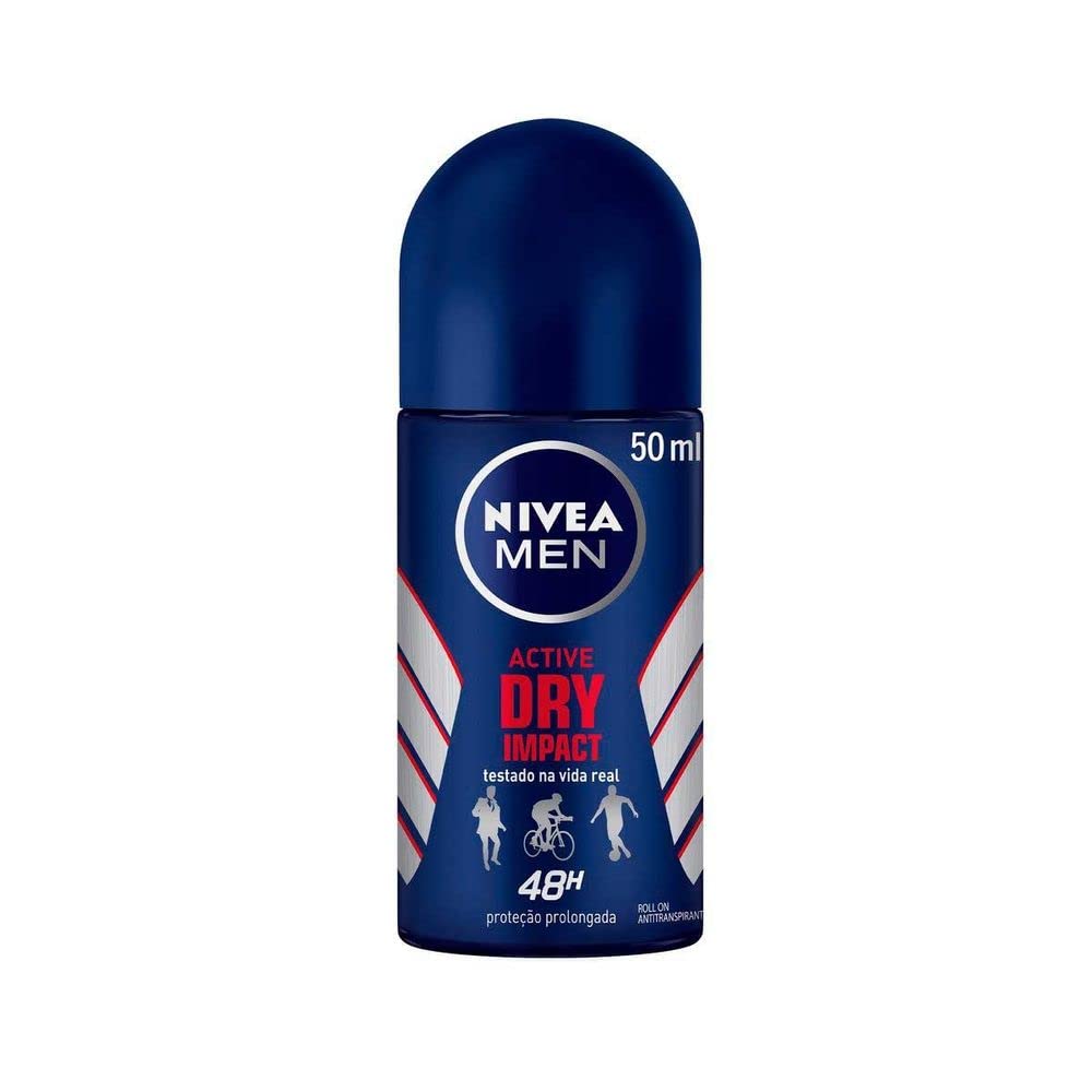 Nivea for Men Dry Impact Antiperspirant Deodorant Roll-on 50ml (3 Pack)