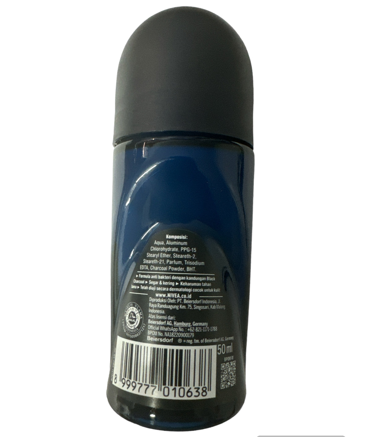 Nivea Men's Black Charcoal Anti-Bacterial Deodorant provides 72 hours of deep freshness and dryness.