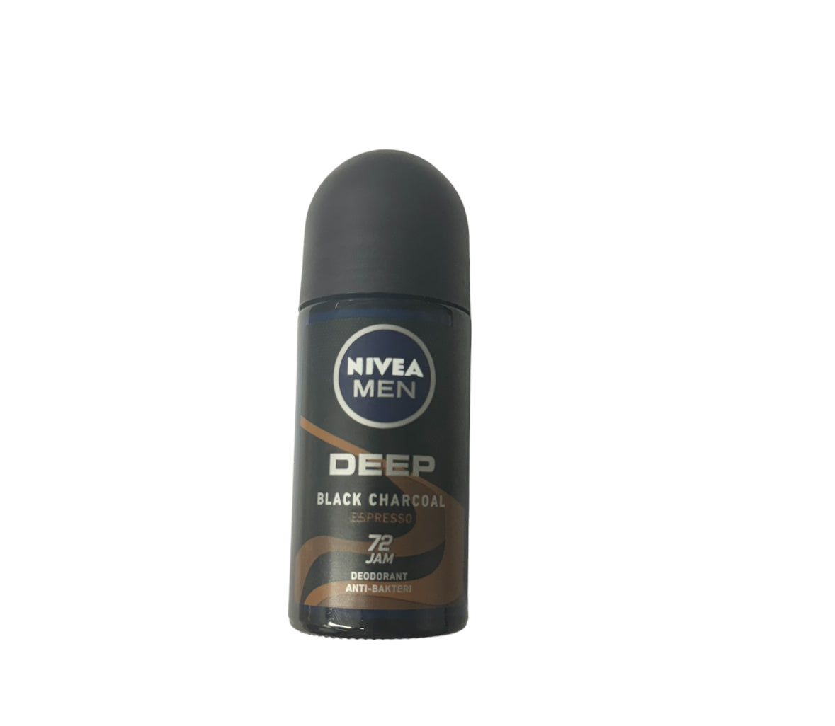 Nivea Men's Deep Black Charcoal Espresso 72-Hour Deodorant with Anti-Bacterial Protection.