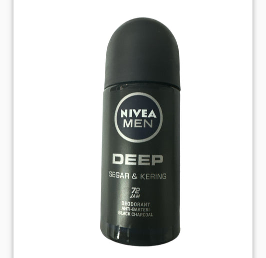 Nivea Men's Black Charcoal Anti-Bacterial Deodorant provides 72 hours of deep freshness and dryness.