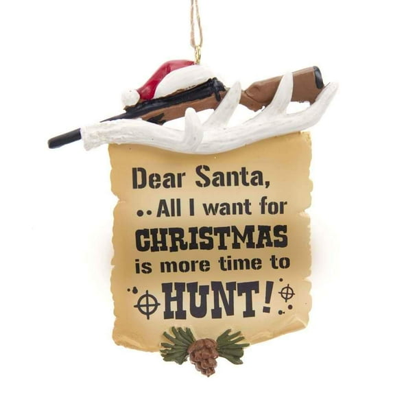 Kurt Adler 3.25-Inch Hunting Letter to Santa Christmas Ornament