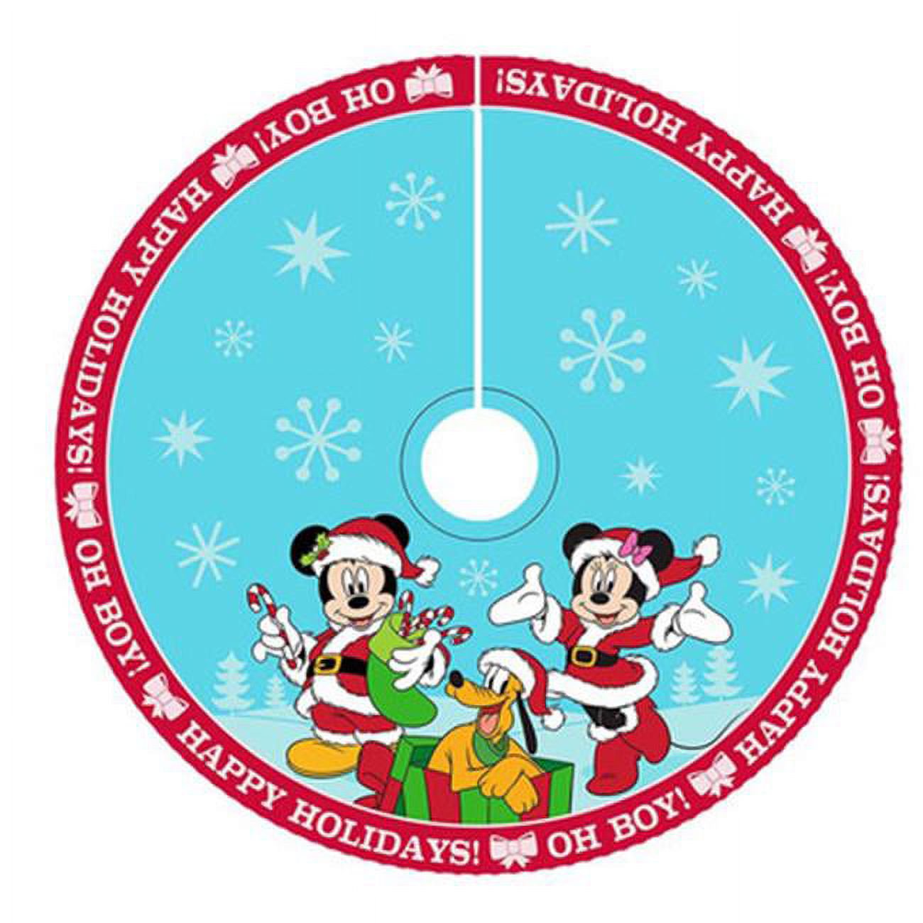 Kurt Adler 48-Inch Mickey and Minnie Print Satin Tree skirt