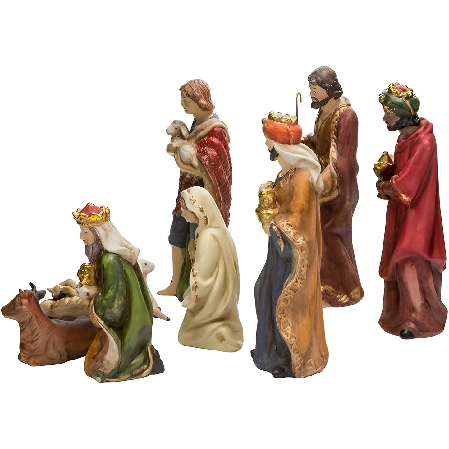 Kurt Adler 9-Inch Porcelain Nativity Figure Tablepiece Set of 9