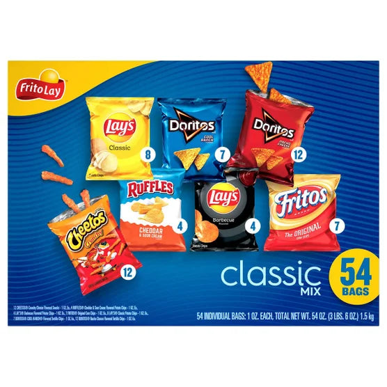 Frito Lay Classic Mix, 1 oz, Variety Pack, 54-count