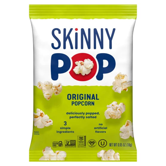 Skinny Pop Popcorn, 0.65 oz, 28-count